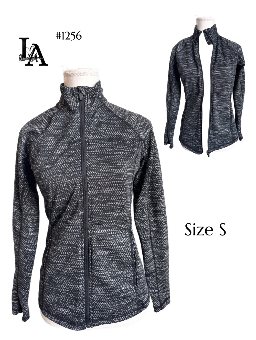 Joe Fresh Active Jacket Black Pattern Monochrome